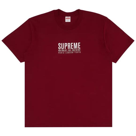 Supreme Cardinal Red Paris Tee T-Shirt Brand New Medium - Picture 1 of 3